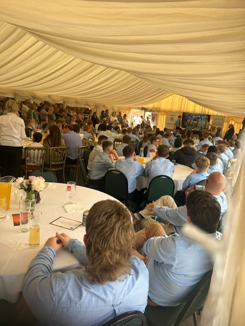 Guests enjoying the marquee
